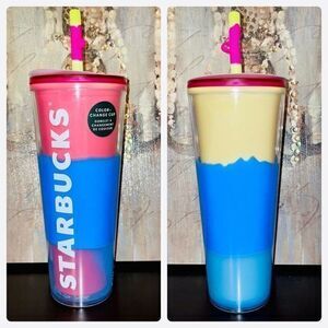 NWTStarbucks 2023 ‘Citrus Color Change with Swirl Straw Topper’ Pink Tumbler